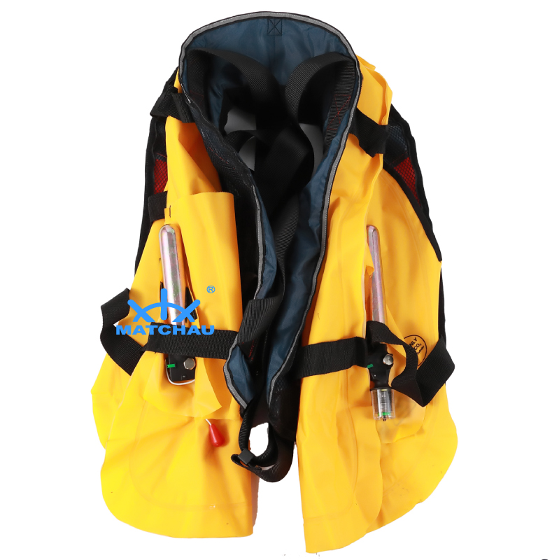 Auto + Manual Type 150N Twins Air Chamber Inflatable Life Jacket
